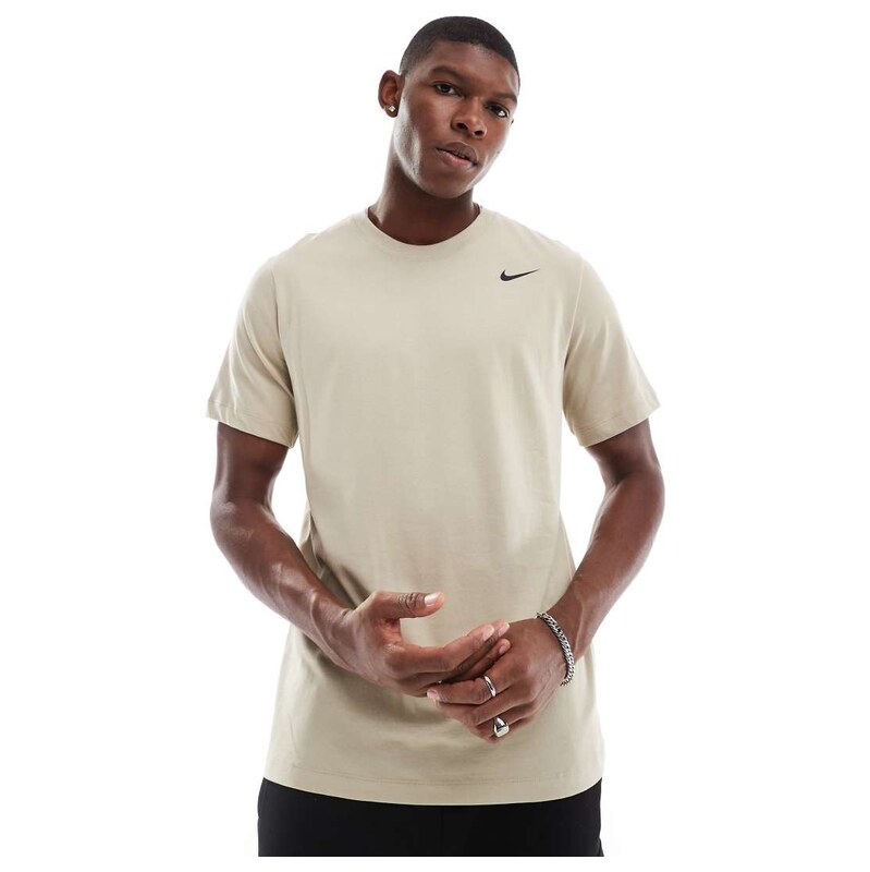 Nike Training Dri-FIT cotton t-shirt in beige-Neutral