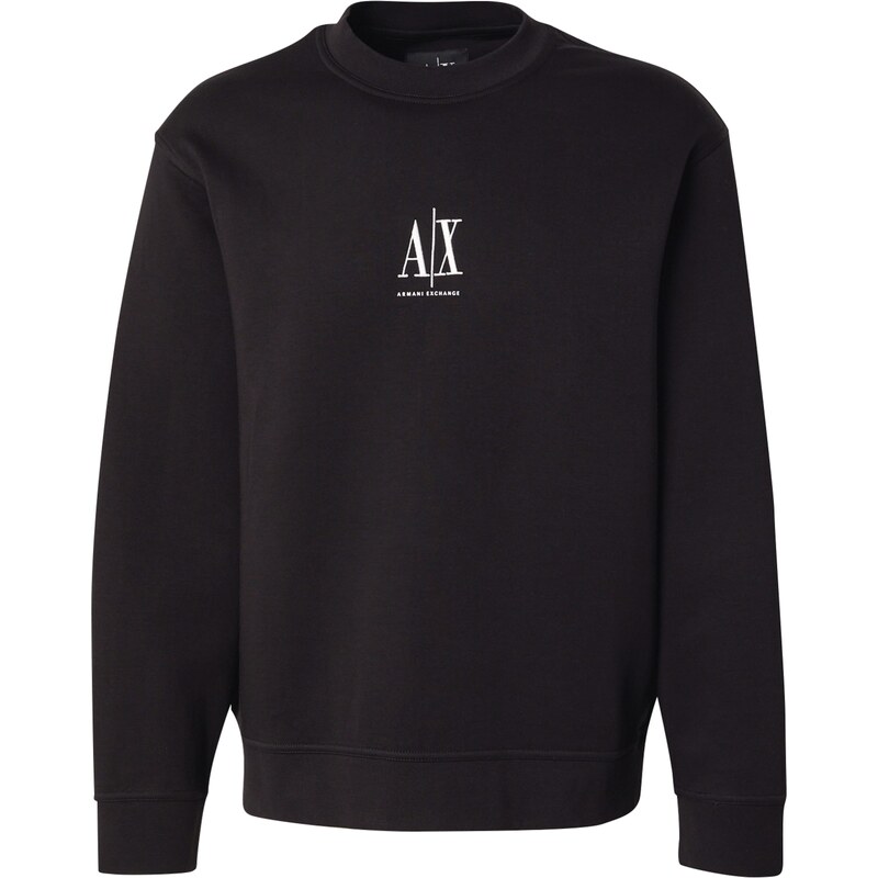 ARMANI EXCHANGE Mikina Felpa černá / bílá