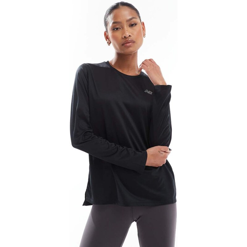 New Balance Sport Essentials long sleeve t-shirt in black 103211263