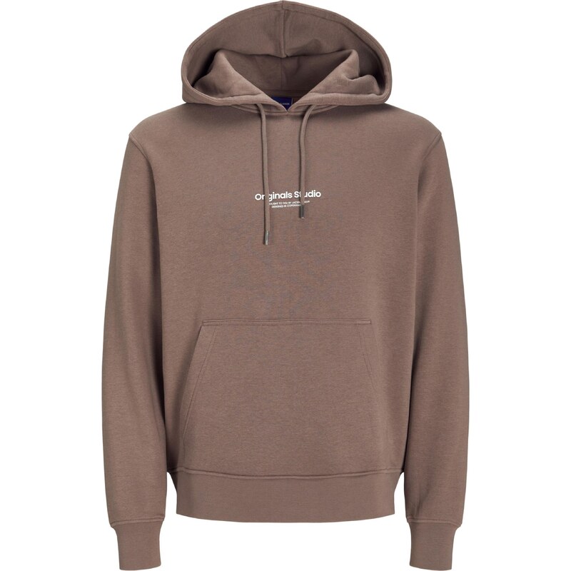 JACK & JONES Mikina VESTERBRO hnědá / bílá
