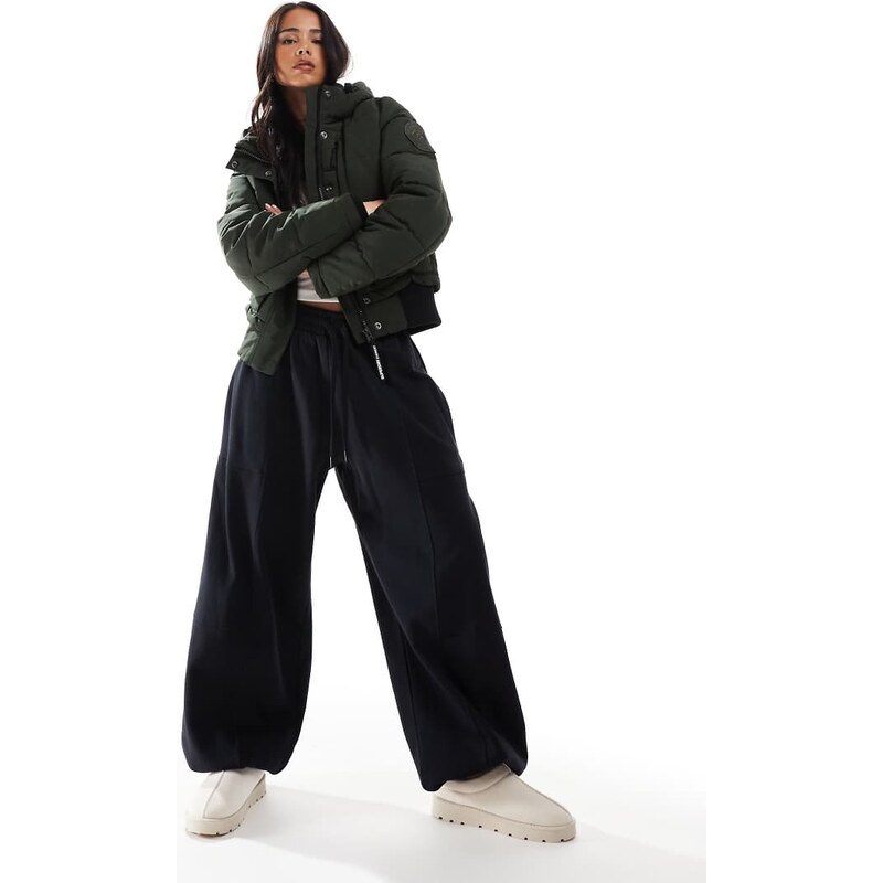 Stradivarius balloon plush joggers in black