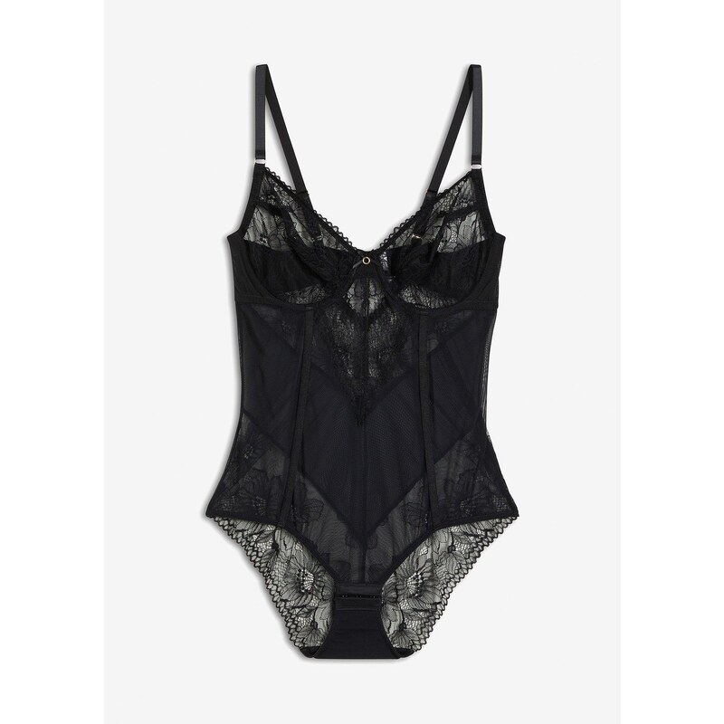 bonprix Body s kosticemi černá Žena 103260632