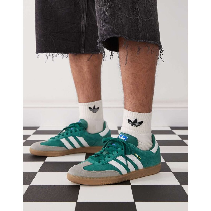 adidas Originals Samba OG trainers in green and white
