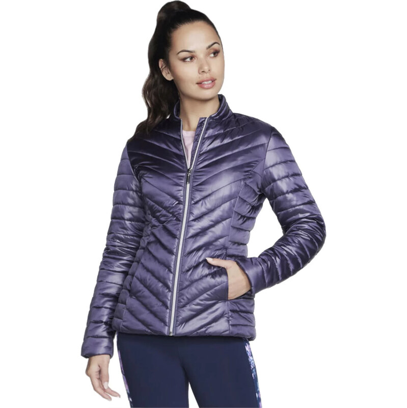 Fialová dámská bunda Skechers GO Shield Shine Jacket