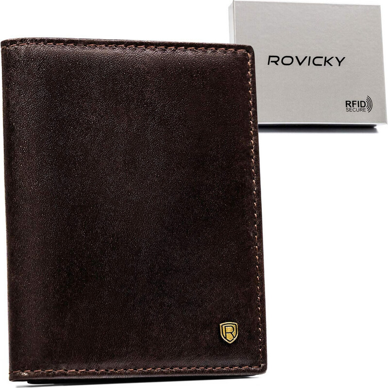 Rovicky Elegantní tmavě hnědá pánská peněženka L257