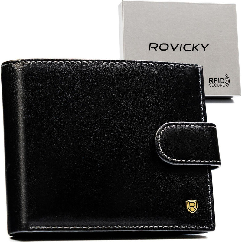 Rovicky Černá pánská peněženka se zapínáním L253