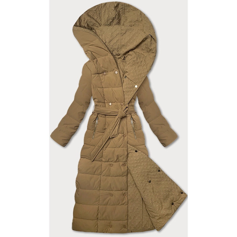 dámský kabát ve velbloudí barvě s páskem model 21248911 - STELLA