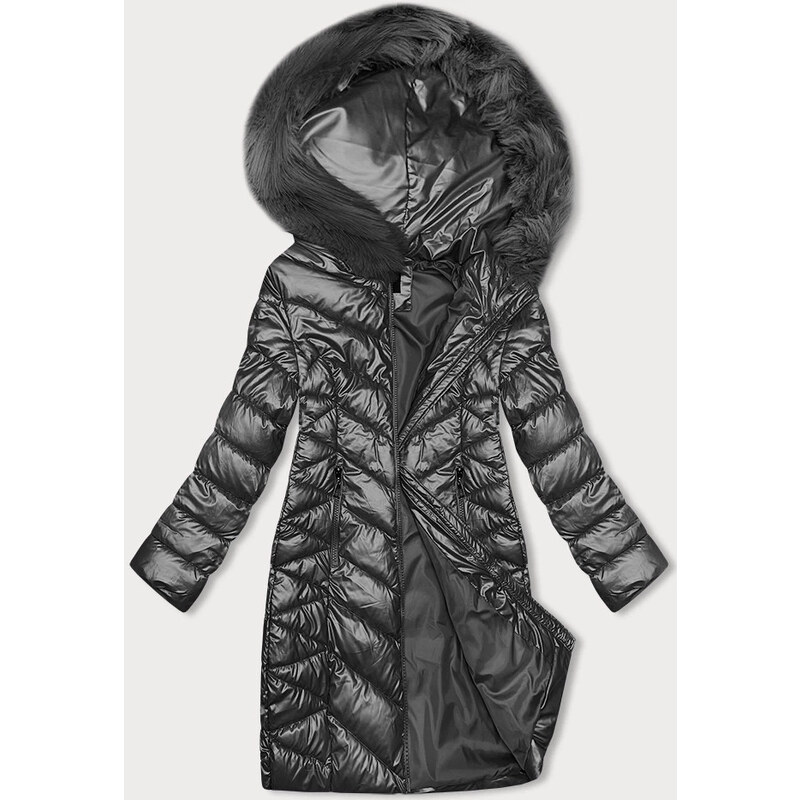 Dámská zimní prošívaná bunda (16M9100-105) grafitová - J.Style 103365574