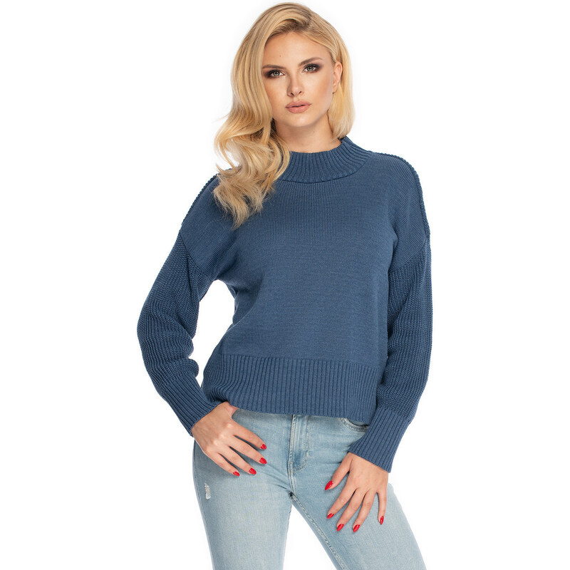 Dámský svetr 70035 Jeans modrá - PeeKaBoo 103365598