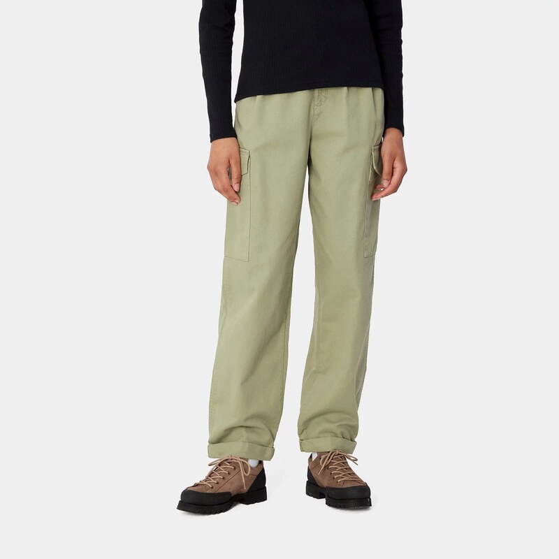 Carhartt WIP dámské kalhoty Collins Misty Green barvené I029789_29M_GD