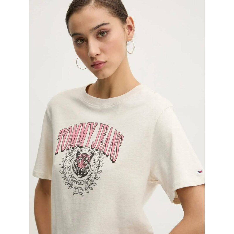 Tommy Jeans dámské béžové tričko