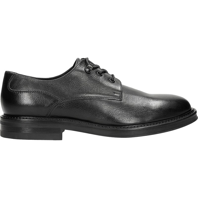 Wojas Kožené Černé Pánské Elegantní Boty S Širokým Podpatkem