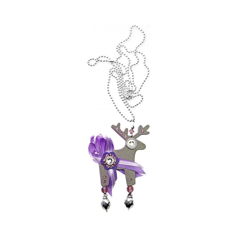 Deers Stříbrný jelínek s fialovou ozdobou Serenada