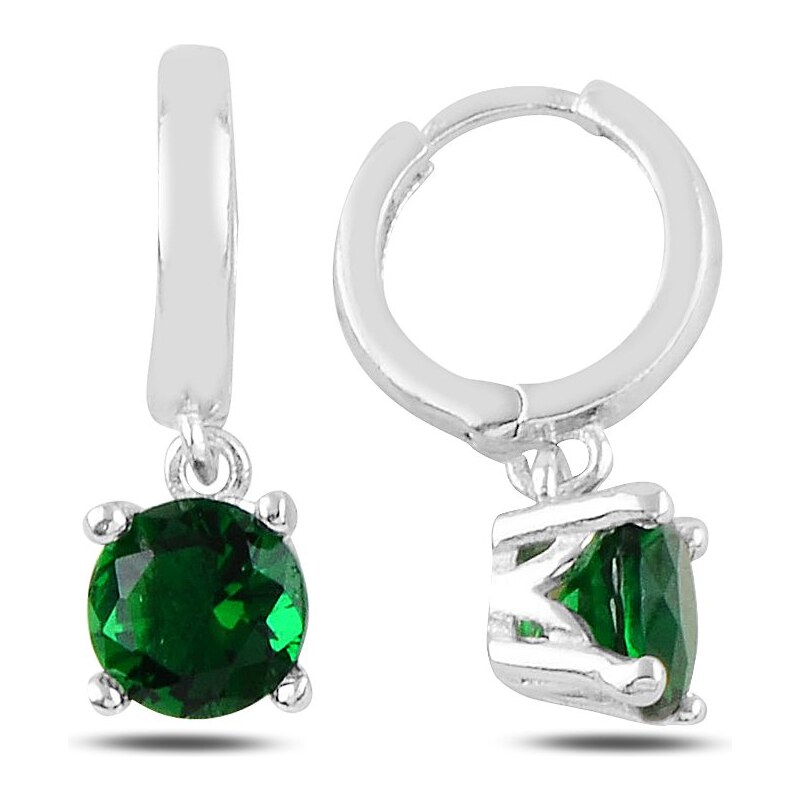 LUNICA Stříbrné kroužkové náušnice EMERALD 103408848