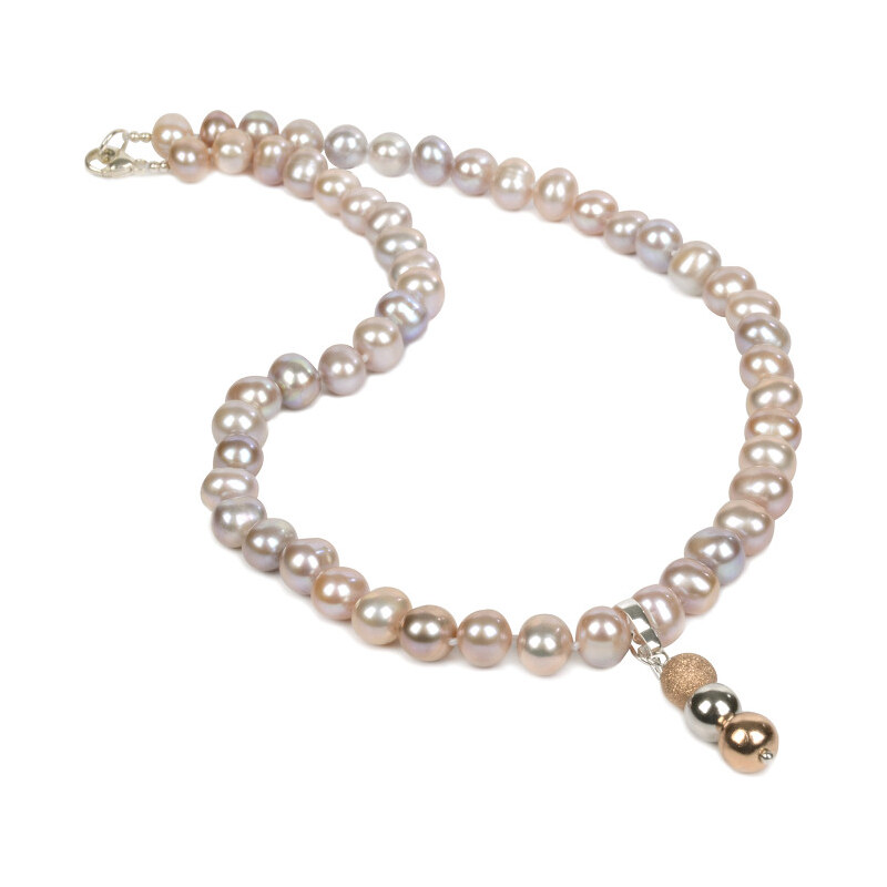 JwL Luxury Pearls Náhrdelník z růžových perel s přívěskem JL0053