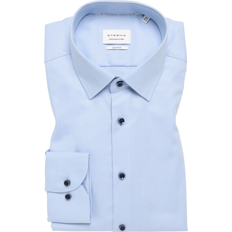 Pánská světle modrá košile ETERNA Slim fit s jemnou strukturou