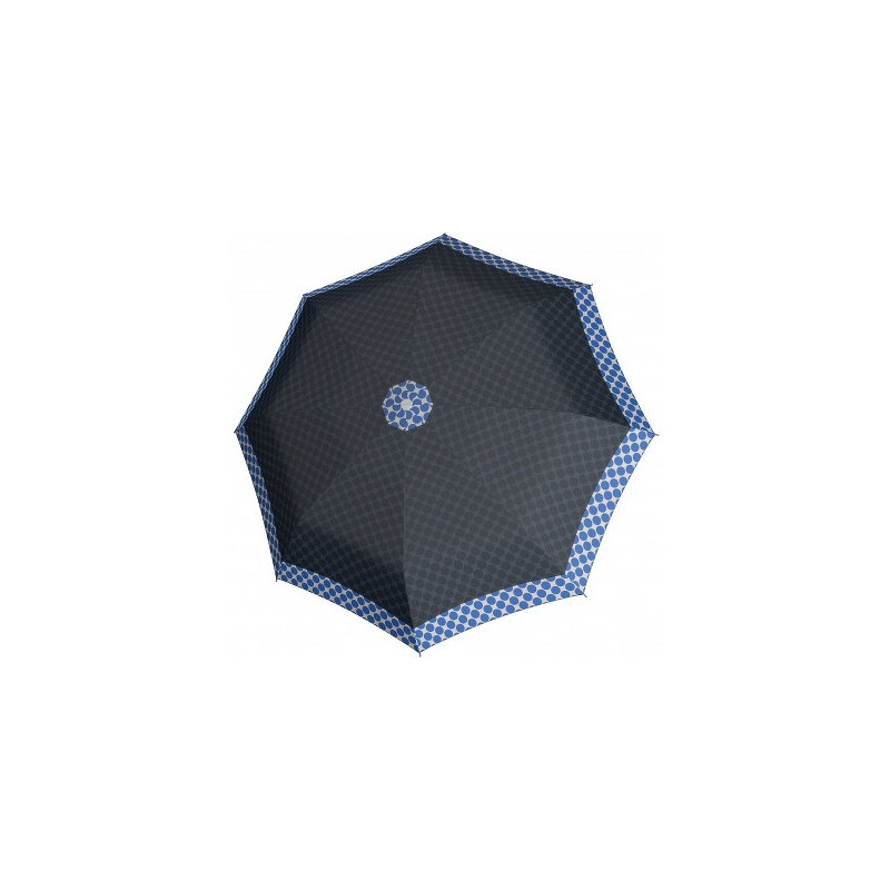 Doppler Dámský skládací plně automatický deštník Hit Magic Polka modrý 7440265PA03