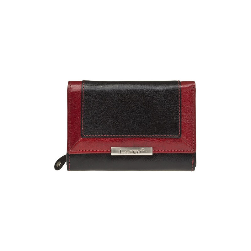 Lagen Dámská kožená peněženka Black/Red LN/1496/1213
