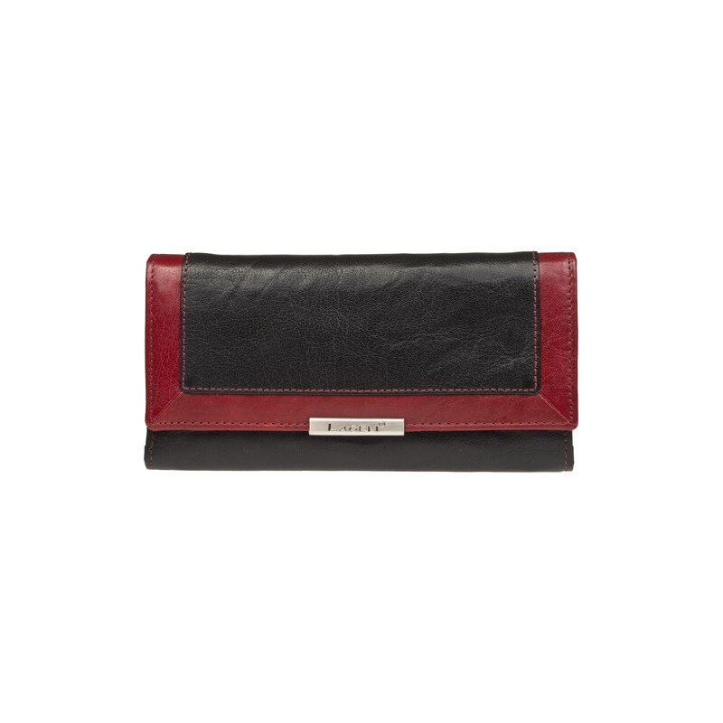 Lagen Dámská kožená peněženka Black/Red LN/1844/614