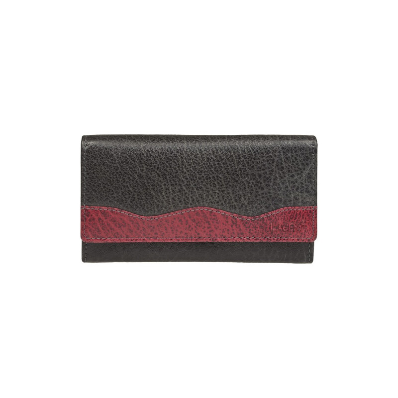 Lagen Dámská kožená peněženka 4013 Black/Wine Red