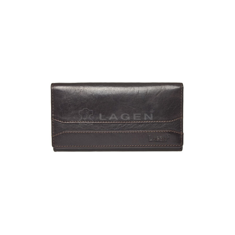 Lagen Dámská tmavě hnědá kožená peněženka Dark Brown W-2025/T