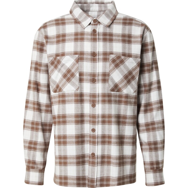DAN FOX APPAREL Košile Mattes hnědá / offwhite