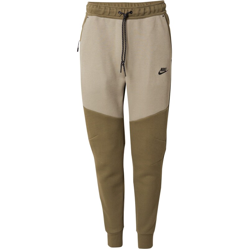Nike Sportswear Kalhoty TCH FLC olivová / světle zelená