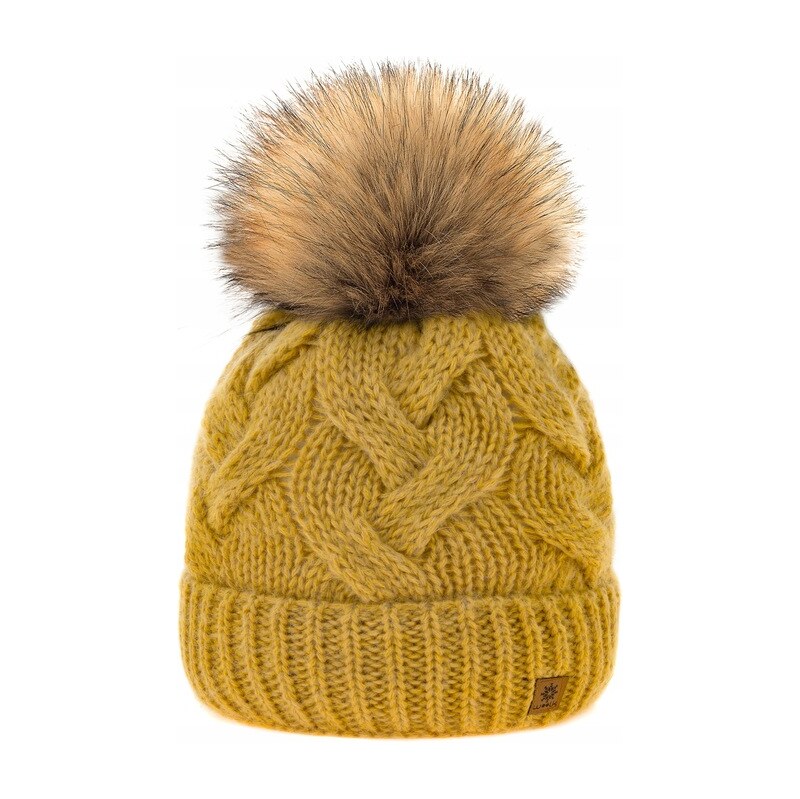 Fashionweek Dámská čepice vlněn s bambulí WOOL-VLNA