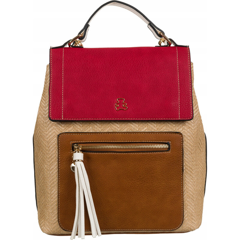 BASIC LuluCastagnette béžovo-hnědo-červený elegantní batoh Barevná 85879912