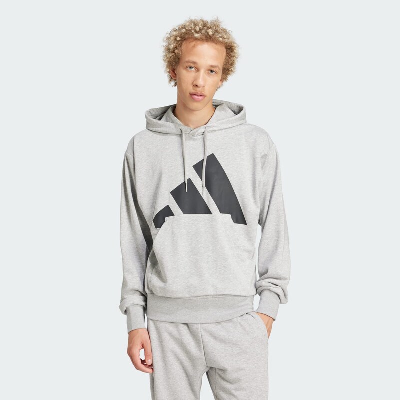ADIDAS SPORTSWEAR Sportovní mikina 'Essentials' šedý melír / černá