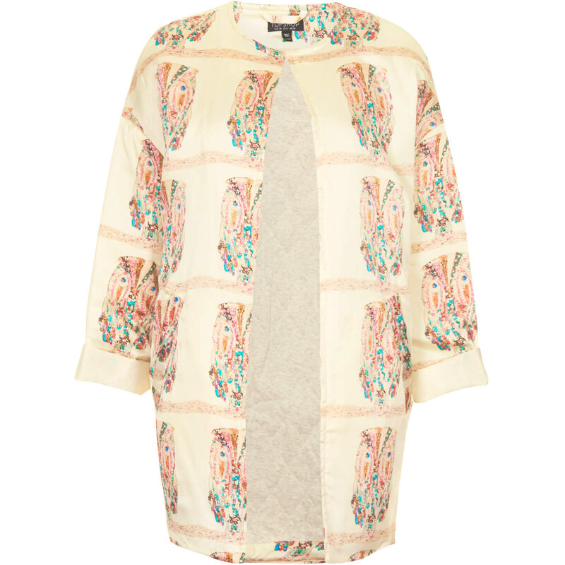 Topshop Owl Print Chuck On Jacket