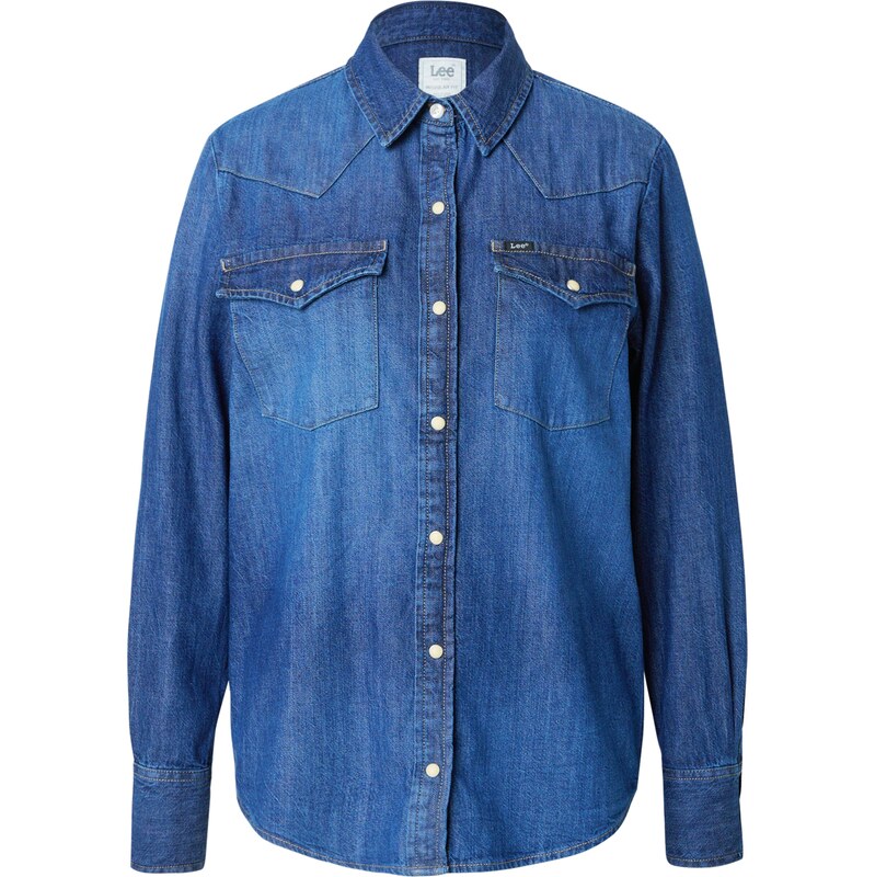 Lee Halenka REGULAR WESTERN SHIRT modrá džínovina
