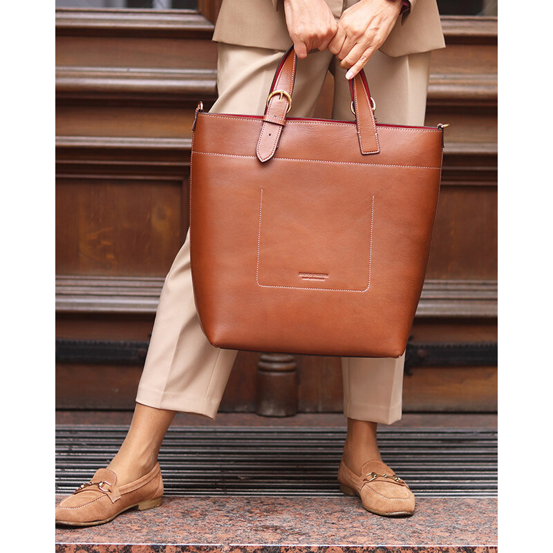 Marco Mazzini Luxusní shopper bag kabelka Mazzini G12396 hnědá