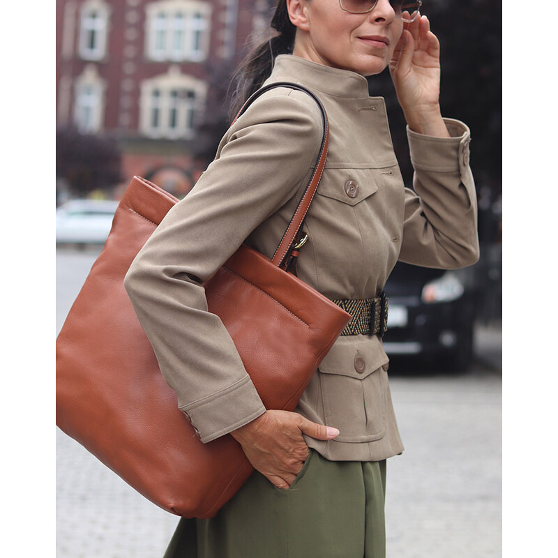 Kožená shopper bag kabelka Marco Mazzini G12399
