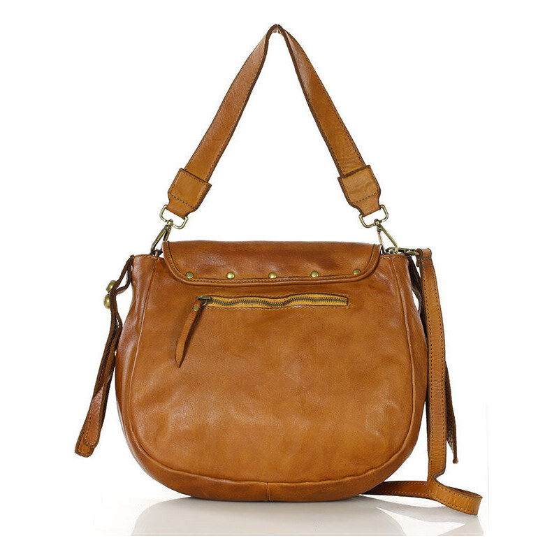 Kožená kabelka přes rameno Mazzini M67 camel