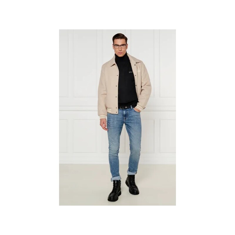 GUESS Rolák EBENEZER | Slim Fit |s příměsí hedvábí