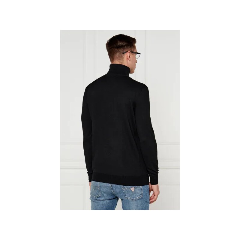 GUESS Rolák EBENEZER | Slim Fit |s příměsí hedvábí