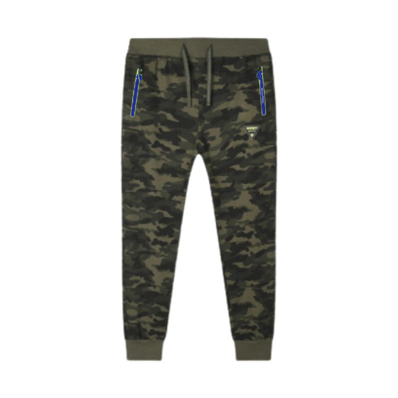 Pánské tepláky maskáčové khaki Kugo TM8230