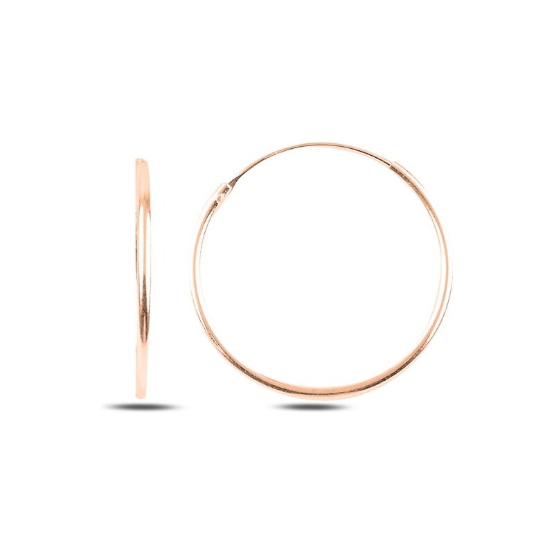 LUNICA Stříbrné kroužkouvé náušnice 2,5 cm ROSE GOLD 100449312