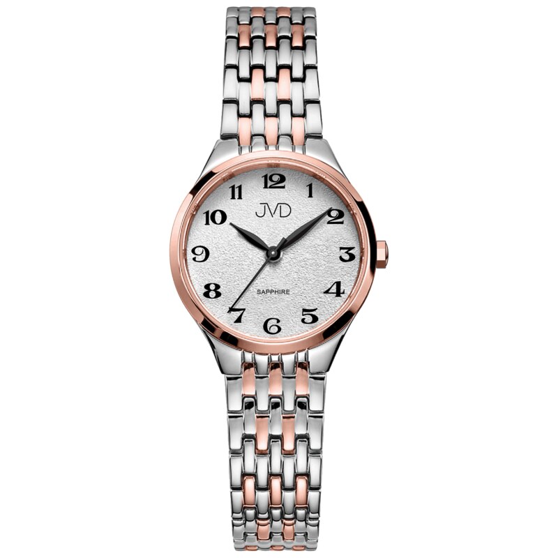 JVD Dámské kulaté elegantní hodinky JVD JG1035.3 se safírovým