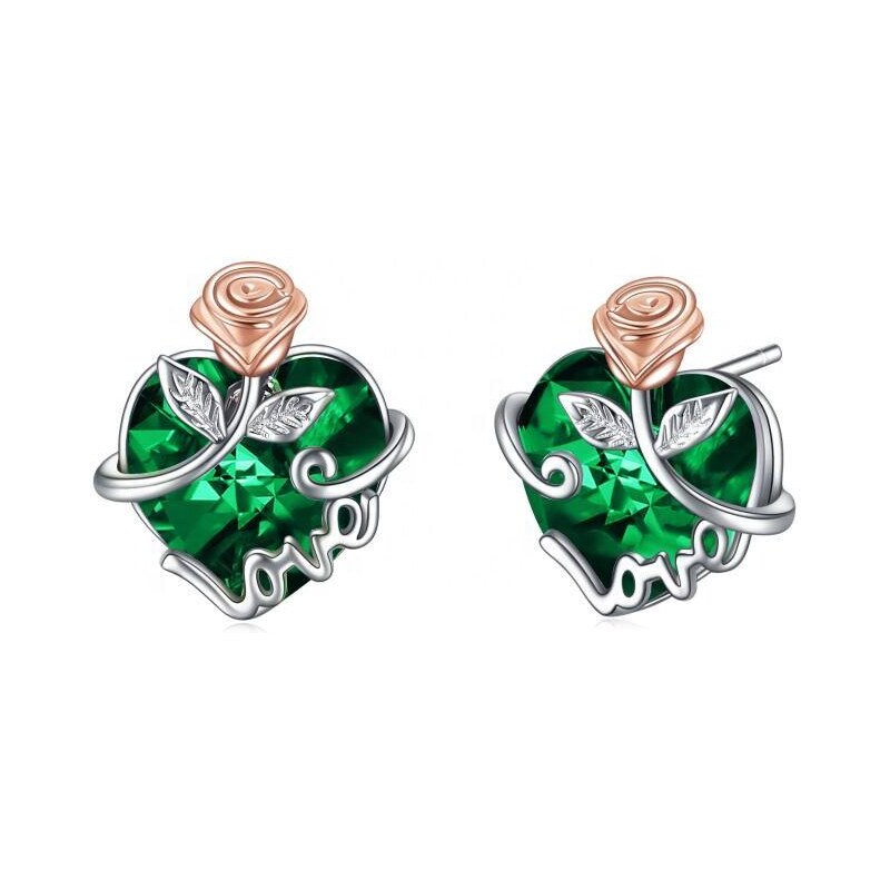 LUNICA Stříbrné náušnice LOVE&ROSE 101143735