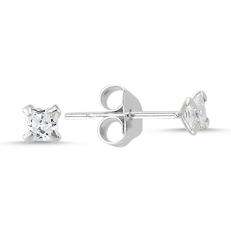 LUNICA Stříbrné puzetové náušnice SQUARE 3mm 103483082