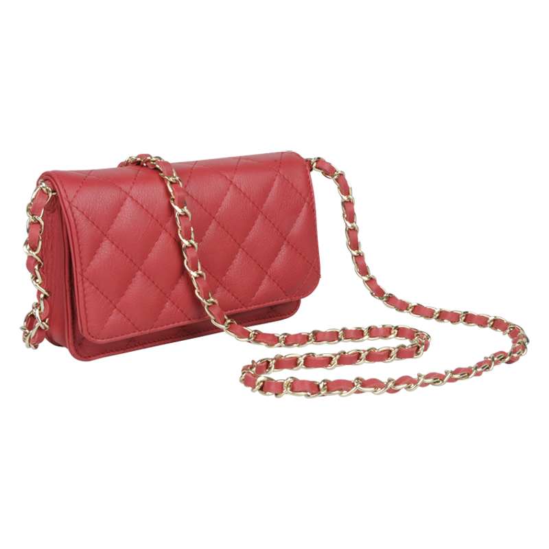 Červená kožená italská crossbody kabelka Milva Rossa NovaKabelka