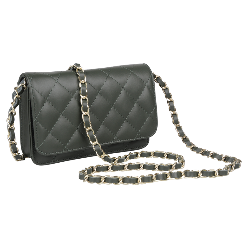 Zelená kožená italská crossbody kabelka Milva Verde Scura