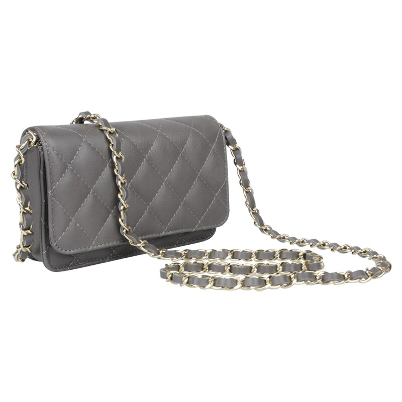 Šedá kožená italská crossbody kabelka Milva Grigia NovaKabelka.cz 102384498