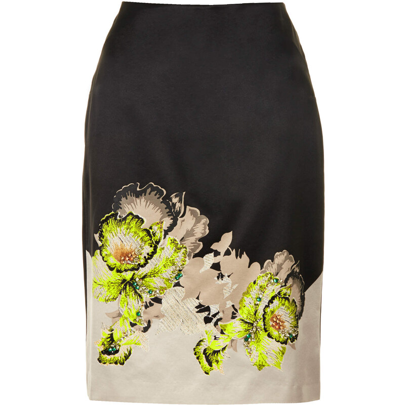 Topshop Orchid Embellish Pencil Skirt