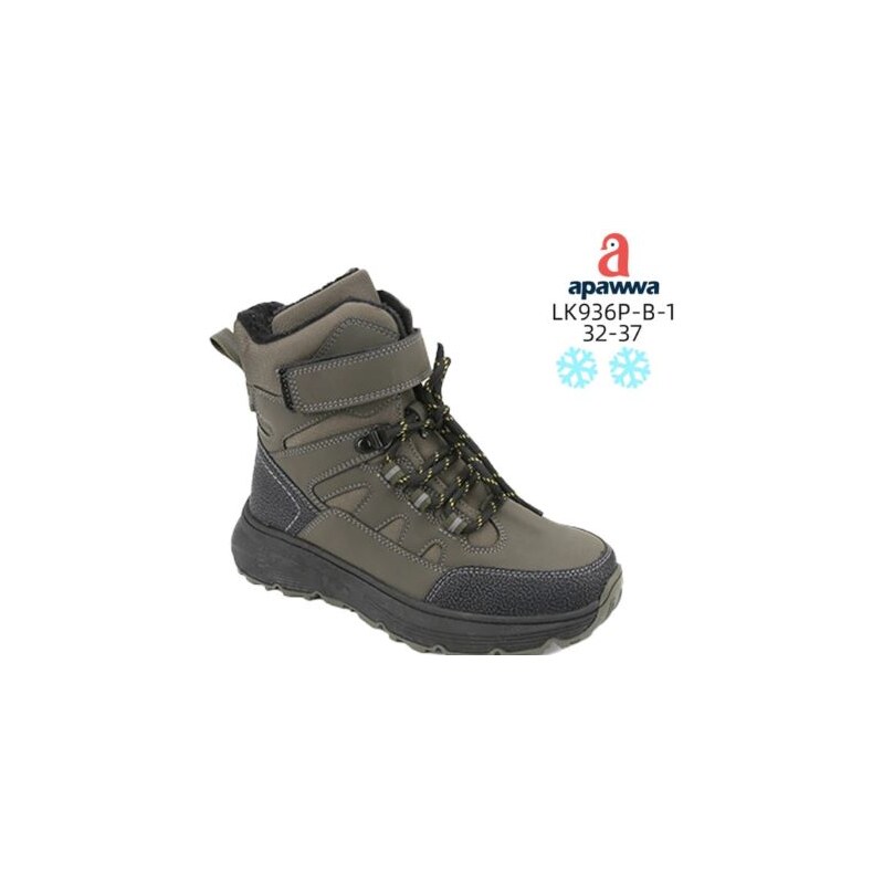 APAWWA dětská zimní obuv LK936P-B-1 khaki