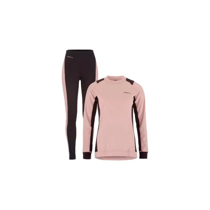 Craft Core Dry Baselayer dámský set triko dlouhý rukáv+kalhoty růžová 103488054