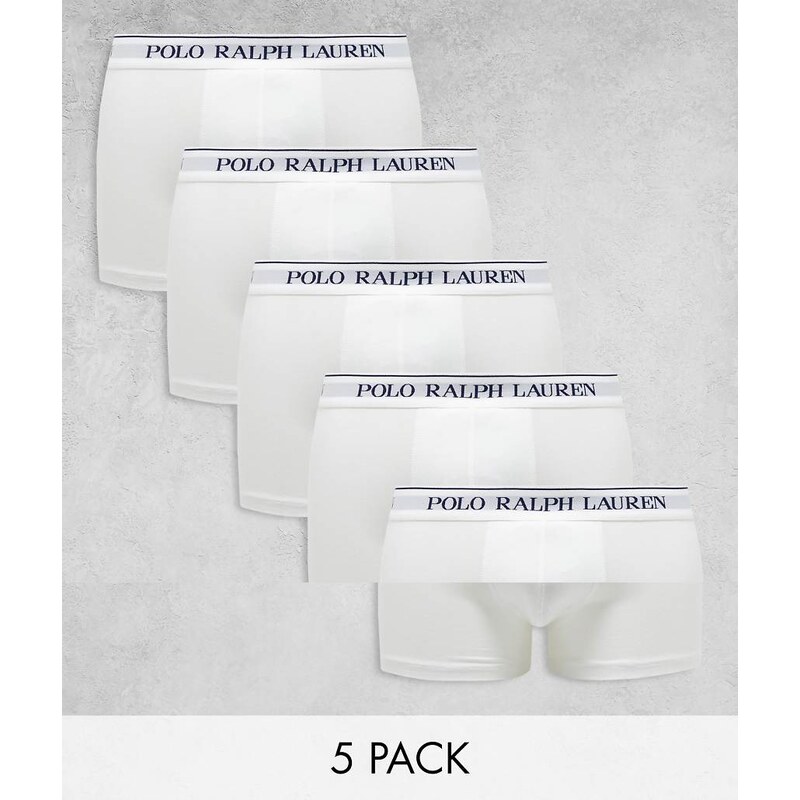 Polo Ralph Lauren 5 pack trunk with logo waistband in white