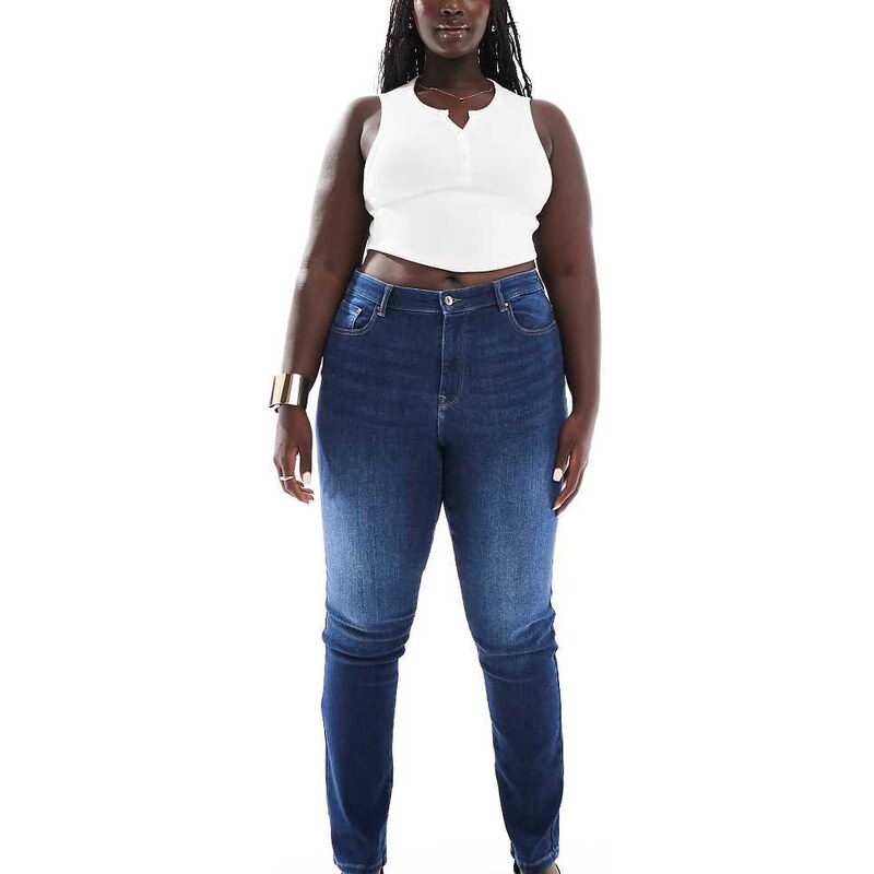 ONLY Curve slim jeans in dark blue-Navy